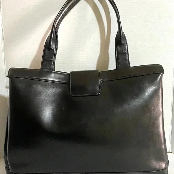 Gucci vintage black leather satchel handbag - Picture 2 of 15